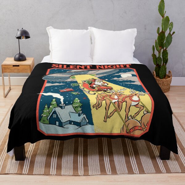 Item preview, Silent Night Santa Claus UFO Abduction Retro designed and sold by AmazingPics001.