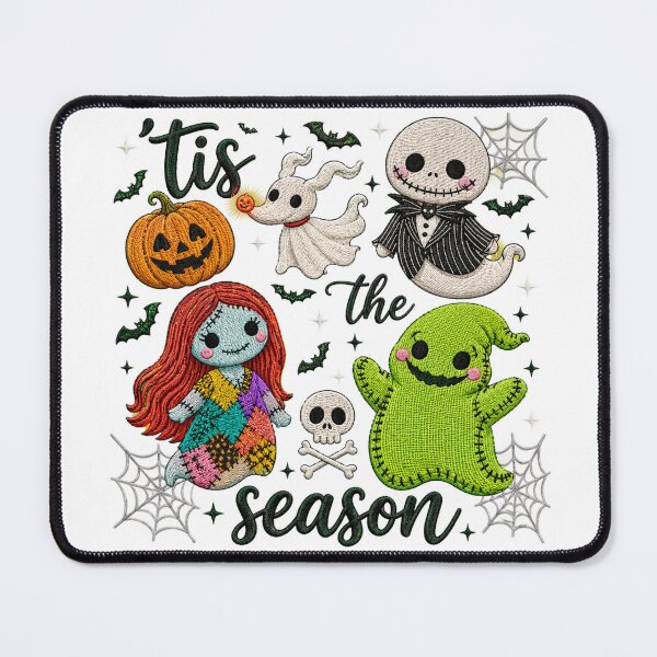 Item preview, Tis The Season Cute Spooky Halloween Embroidery Style Jack Sally Ogie Boogie Pumpkin Gift designed and sold by InkRebelprint.