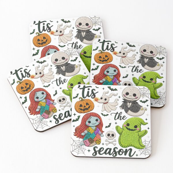 Item preview, Tis The Season Cute Spooky Halloween Embroidery Style Jack Sally Ogie Boogie Pumpkin Gift designed and sold by InkRebelprint.