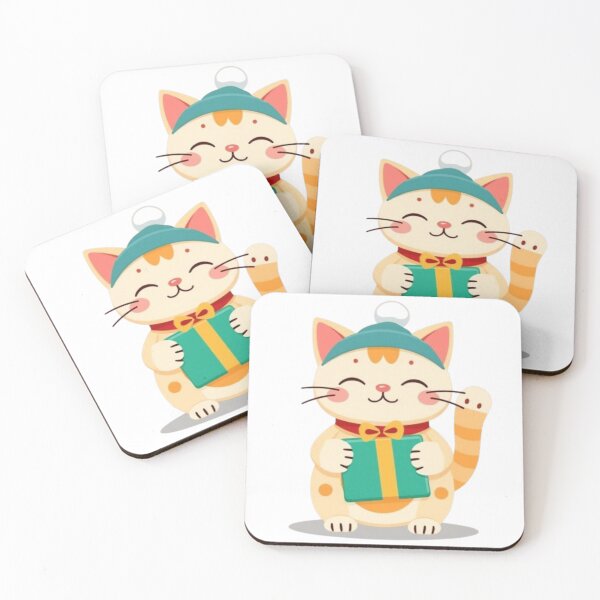 Item preview, Kawaii Cat Holding a Christmas Gift designed and sold by Asiantrendzz.