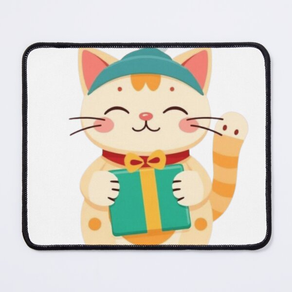 Item preview, Kawaii Cat Holding a Christmas Gift designed and sold by Asiantrendzz.