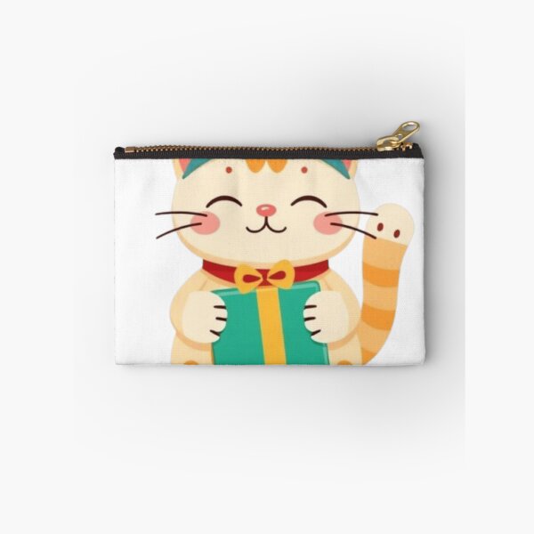 Item preview, Kawaii Cat Holding a Christmas Gift designed and sold by Asiantrendzz.
