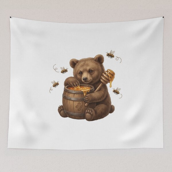 Item preview, Bear And Honey Nature Illustration Design designed and sold by Art Solom.