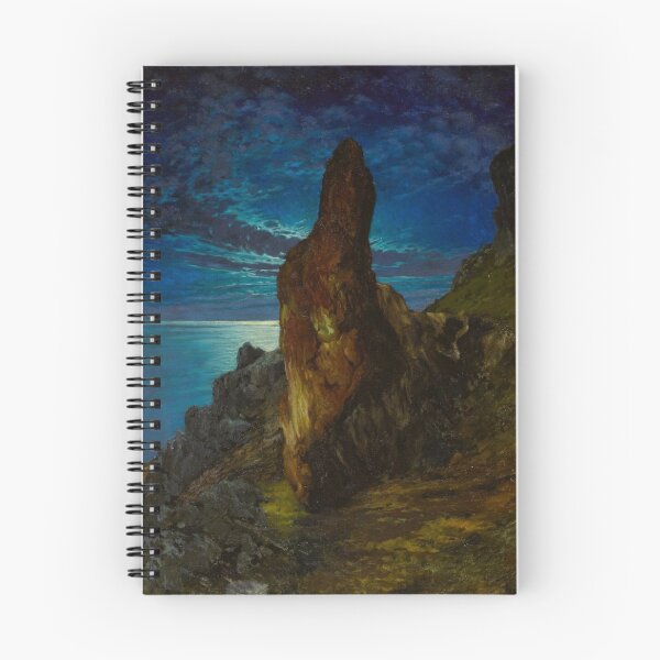Item preview, Moonlit night, Capri, The Pizzolungo on the Isle of Capri, Italy coastal Italian landscape painting by Paul von Spaun designed and sold by Jéanpaul  Ferro.