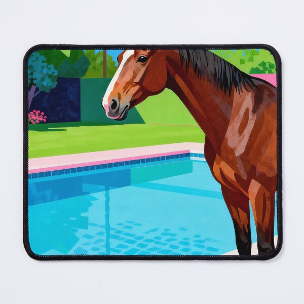 Item preview, Horse Poolside Retro Pop Art Painting designed and sold by Simple Life & KAMOCHI.