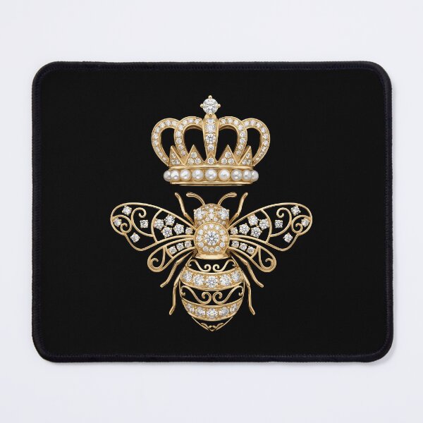 Item preview, Elegant royal queen bee brooch adorned with gold filigree, sparkling diamonds, pearls, and an imperial crown. designed and sold by Designart68.