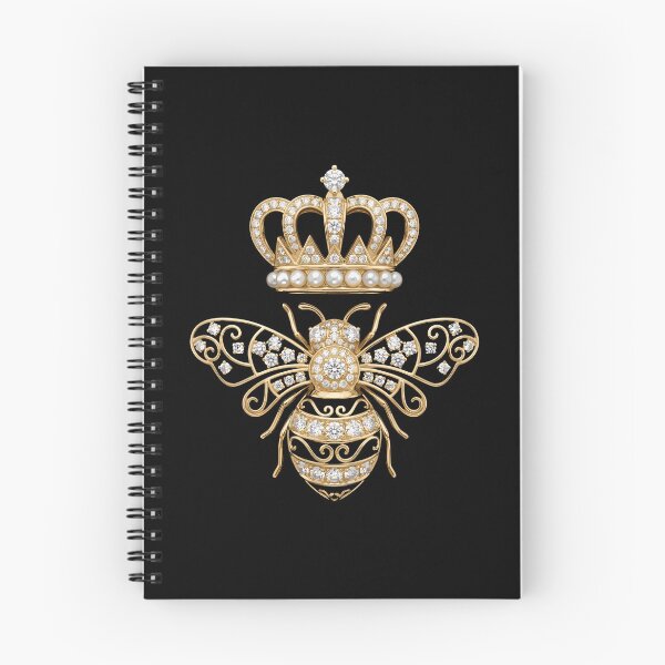 Item preview, Elegant royal queen bee brooch adorned with gold filigree, sparkling diamonds, pearls, and an imperial crown. designed and sold by Designart68.