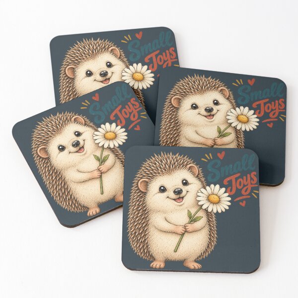 Item preview, Cute Hedgehog Small Joys Daisy Flower Vintage Art designed and sold by lungpleecha.