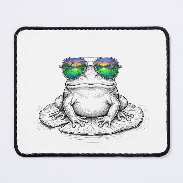 Item preview, Frog Dragonfly Pond Shades Reflection designed and sold by Bad-Decisions-Designs.