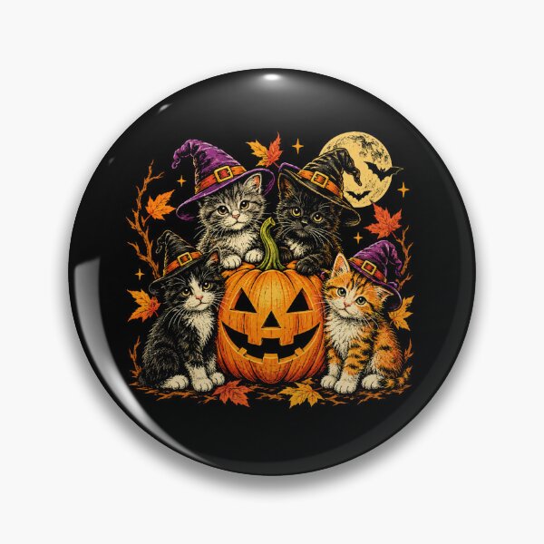 Item preview, Retro Vintage Halloween Cats Pumpkin Witch Hats Spooky designed and sold by Moizento.