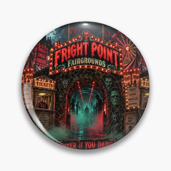 Item preview, Fright Point Fairgrounds 80s Horror Carnival Retro Halloween Tee designed and sold by Fanverse Merchandise.