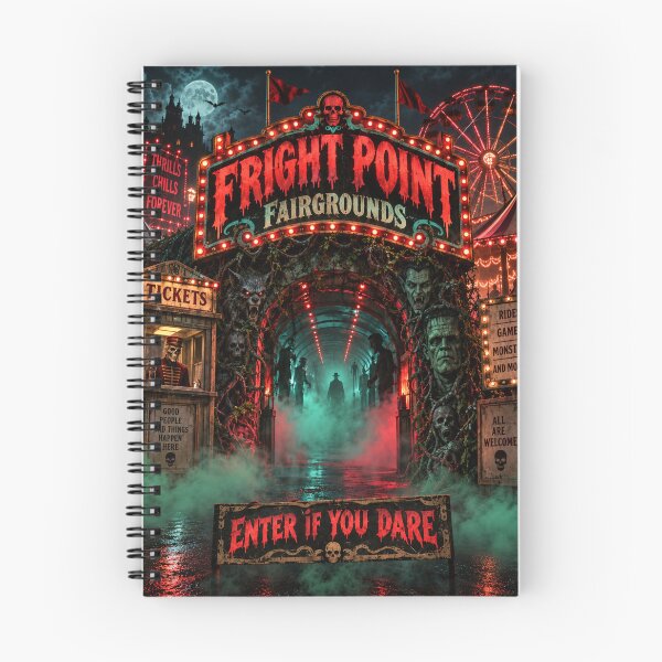 Item preview, Fright Point Fairgrounds 80s Horror Carnival Retro Halloween Tee designed and sold by Fanverse Merchandise.