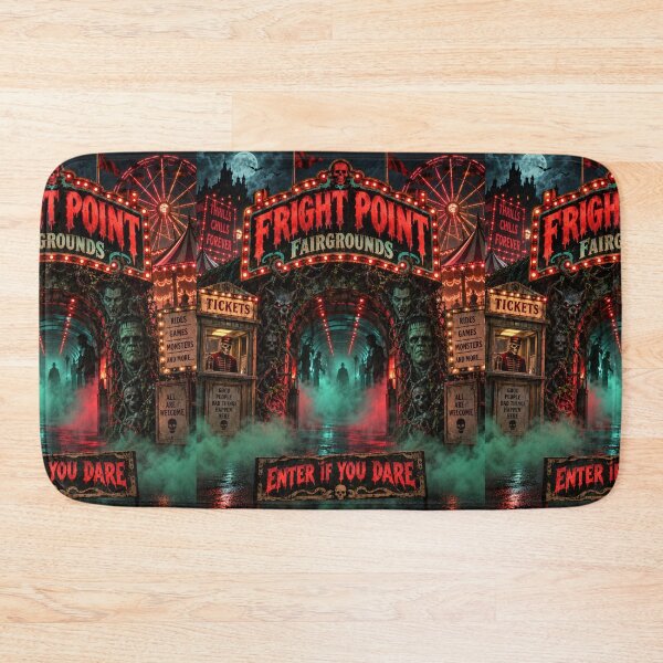 Item preview, Fright Point Fairgrounds 80s Horror Carnival Retro Halloween Tee designed and sold by Fanverse Merchandise.