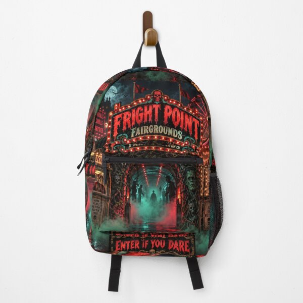 Item preview, Fright Point Fairgrounds 80s Horror Carnival Retro Halloween Tee designed and sold by Fanverse Merchandise.