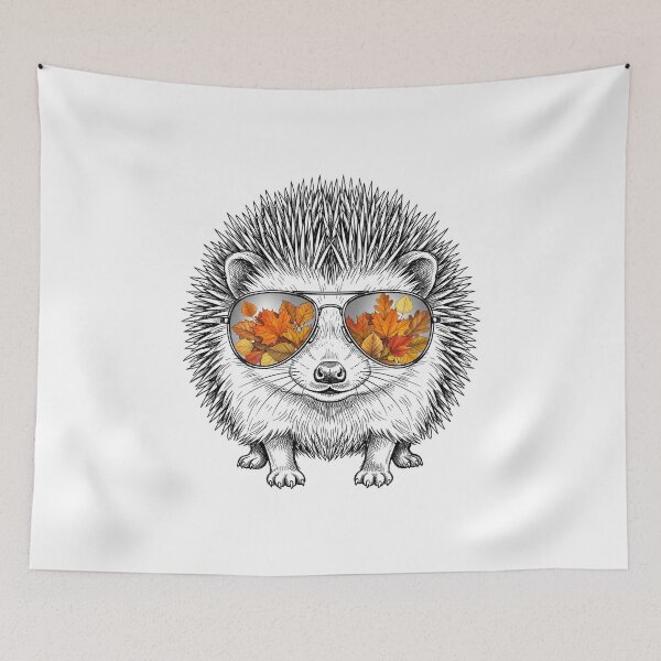Item preview, Hedgehog Autumn Leaves Sunglasses Reflection designed and sold by Bad-Decisions-Designs.