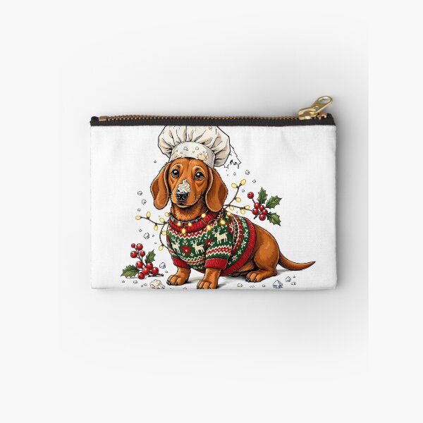 Item preview, Cute Christmas Dachshund in Red Reindeer Sweater with Lights designed and sold by CraftyValley.