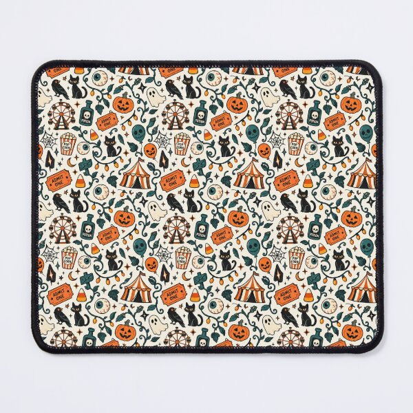 Item preview, Carnival of Screams Halloween Doodle Seamless Pattern designed and sold by Fanverse Merchandise.