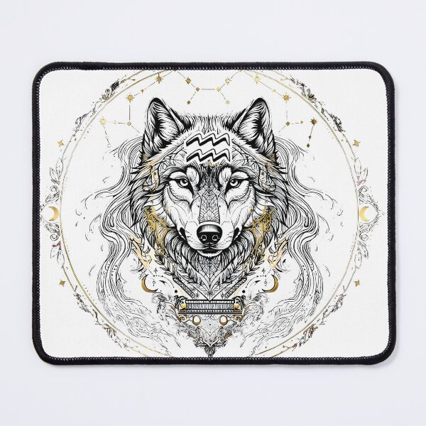 Item preview, Mystical Wolf Sacred Geometry Mandala designed and sold by Zodiac Celestial Art.