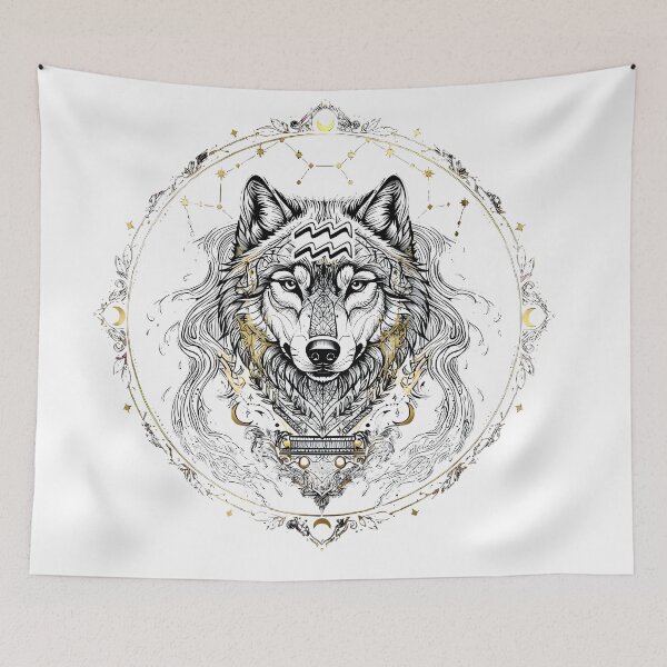 Item preview, Mystical Wolf Sacred Geometry Mandala designed and sold by Zodiac Celestial Art.