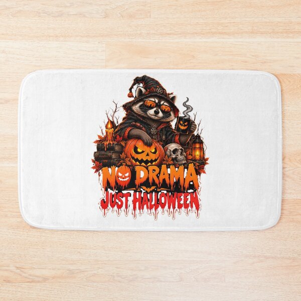 Item preview, Too Spooky for Drama. Gothic Raccoon Halloween Pumpkin Skull Artwork designed and sold by Creative-Sanc.