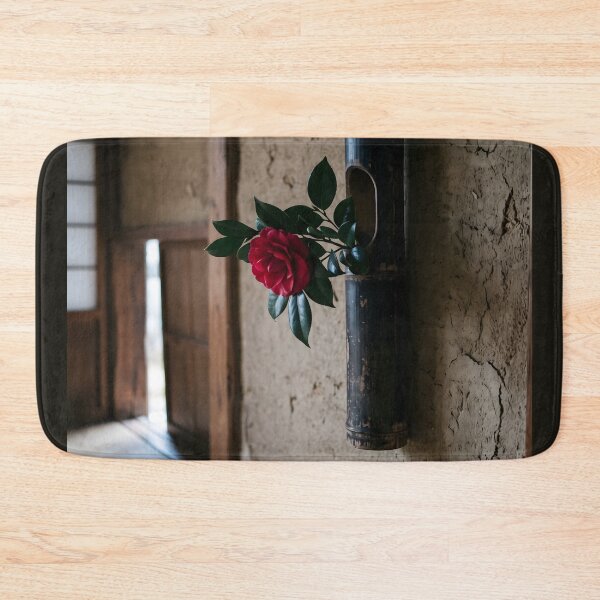 Item preview, Minimalist Camellia Bamboo Ikebana Photography designed and sold by conohitoAI-ArtGallery.