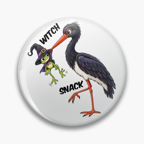 Item preview, Witch Snack – Funny Black Stork and Witch Frog Halloween designed and sold by Buli89.