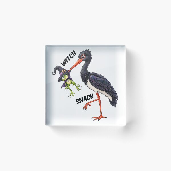 Item preview, Witch Snack – Funny Black Stork and Witch Frog Halloween designed and sold by Buli89.