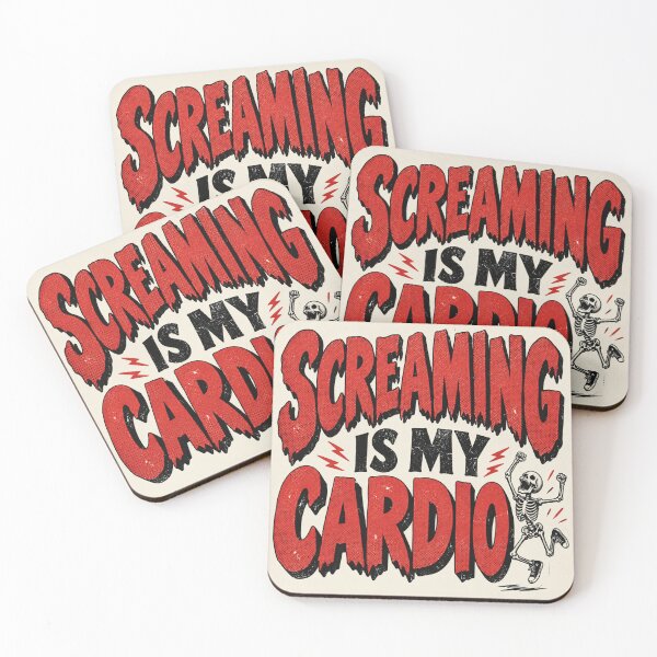 Item preview, Screaming Is My Cardio Funny Horror Movie Fan Typography Tee designed and sold by Fanverse Merchandise.