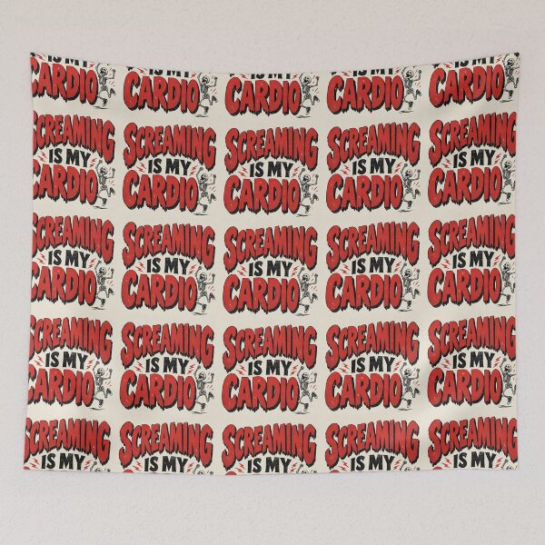 Item preview, Screaming Is My Cardio Funny Horror Movie Fan Typography Tee designed and sold by Fanverse Merchandise.