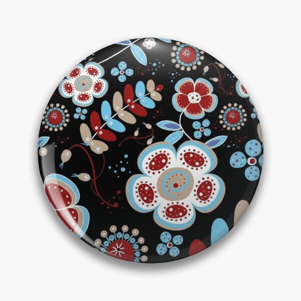 Item preview, Scandinavian Folk Art Floral Pattern designed and sold by ShivCraftStudio.