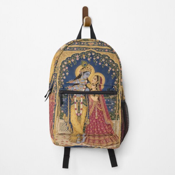 Item preview, Radha Krishna Eternal Love Rajasthani Miniature Devotional Art designed and sold by Fanverse Merchandise.
