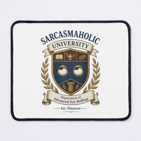 Item preview, Sarcasmaholic University – Department of Advanced Eye-Rolling designed and sold by GEEK-FACTORY-EU.
