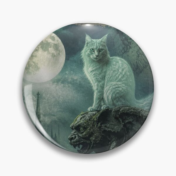 Item preview, Spectral Cat in Gothic Cemetery designed and sold by Shelley Loewnau-Jones Studio.