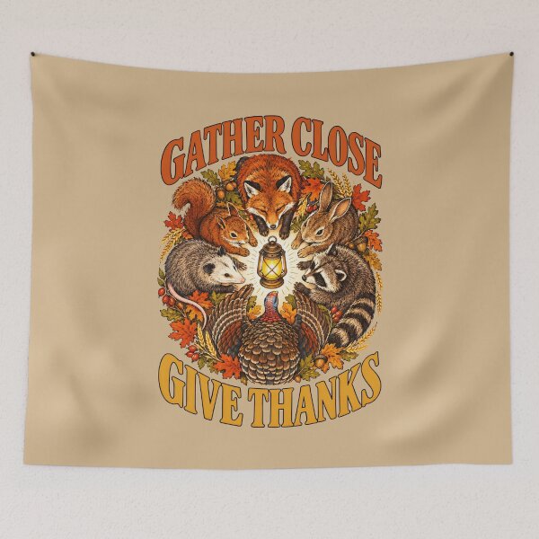 Item preview, Thanksgiving Vintage Autumn Forest Animals Illustration designed and sold by MagicTheDog.