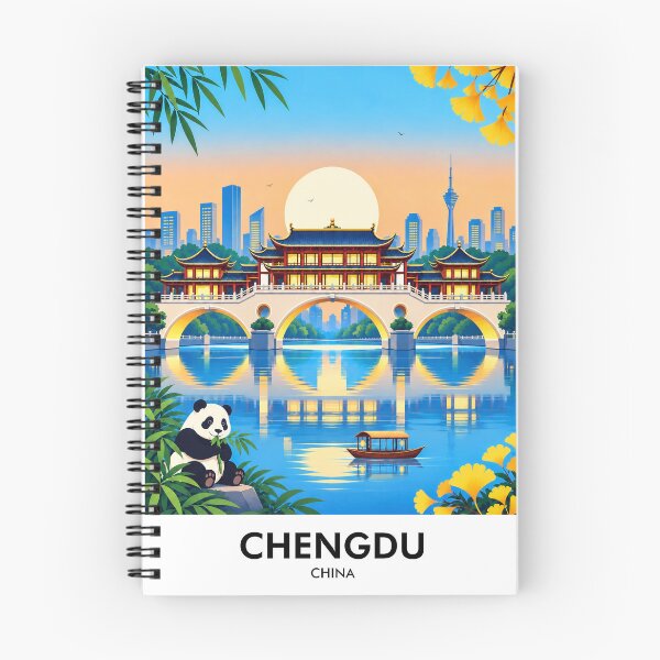 Item preview, Chengdu Retro Travel Print designed and sold by HomeLivingCo.