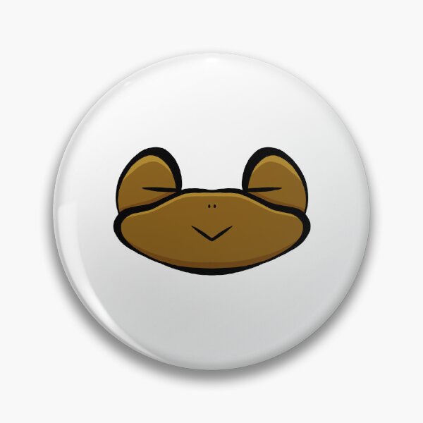 Item preview, Cute Sleepy Frog Face Brown – Minimalist Kawaii Sticker Art designed and sold by davidmalec.