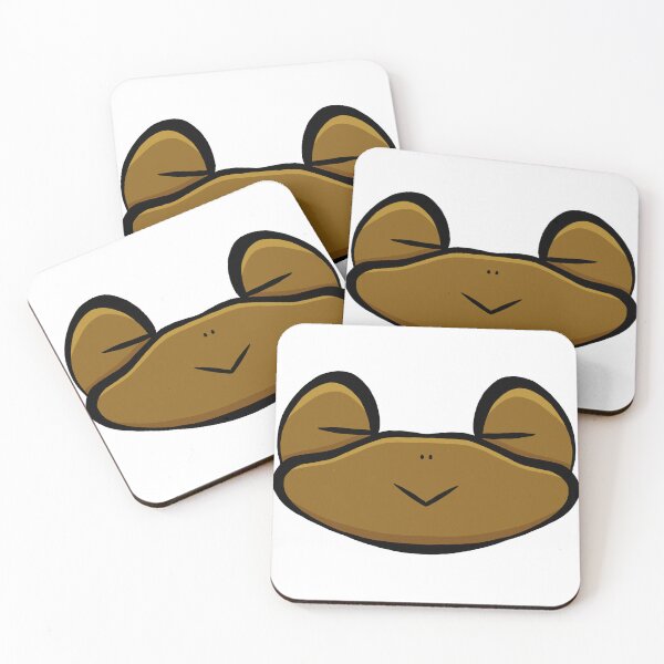 Item preview, Cute Sleepy Frog Face Brown – Minimalist Kawaii Sticker Art designed and sold by davidmalec.