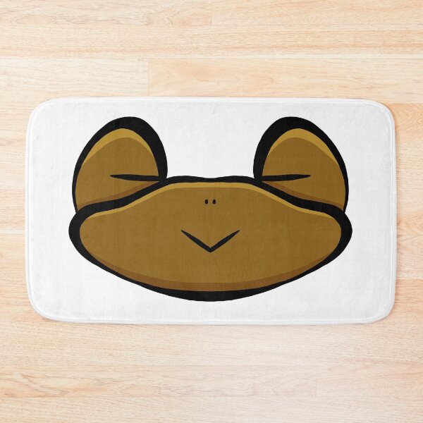 Item preview, Cute Sleepy Frog Face Brown – Minimalist Kawaii Sticker Art designed and sold by davidmalec.