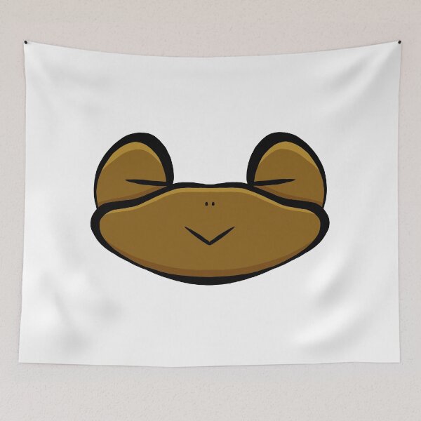 Item preview, Cute Sleepy Frog Face Brown – Minimalist Kawaii Sticker Art designed and sold by davidmalec.