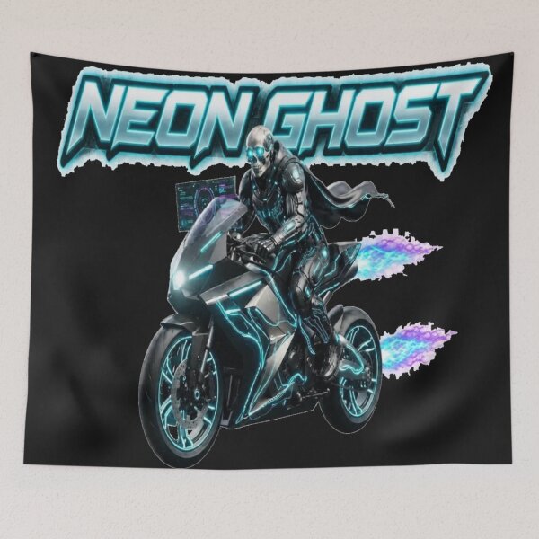 Item preview, Neon Ghost Cyberpunk Motorcycle Anime Art designed and sold by FABIOLA1970.