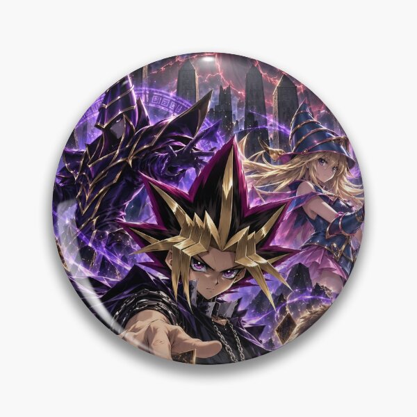 Item preview, Mystical Card Duelist – Spiky Hair Anime Warrior with Dark Magician & Dragon Fantasy designed and sold by Dyan4.