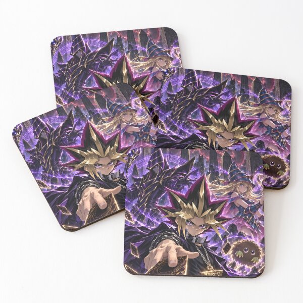 Item preview, Mystical Card Duelist – Spiky Hair Anime Warrior with Dark Magician & Dragon Fantasy designed and sold by Dyan4.
