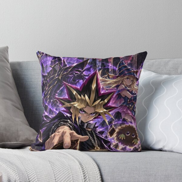 Item preview, Mystical Card Duelist – Spiky Hair Anime Warrior with Dark Magician & Dragon Fantasy designed and sold by Dyan4.