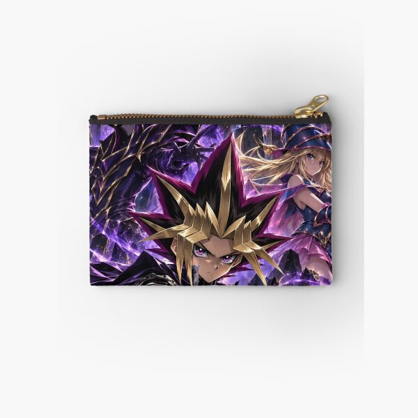 Item preview, Mystical Card Duelist – Spiky Hair Anime Warrior with Dark Magician & Dragon Fantasy designed and sold by Dyan4.