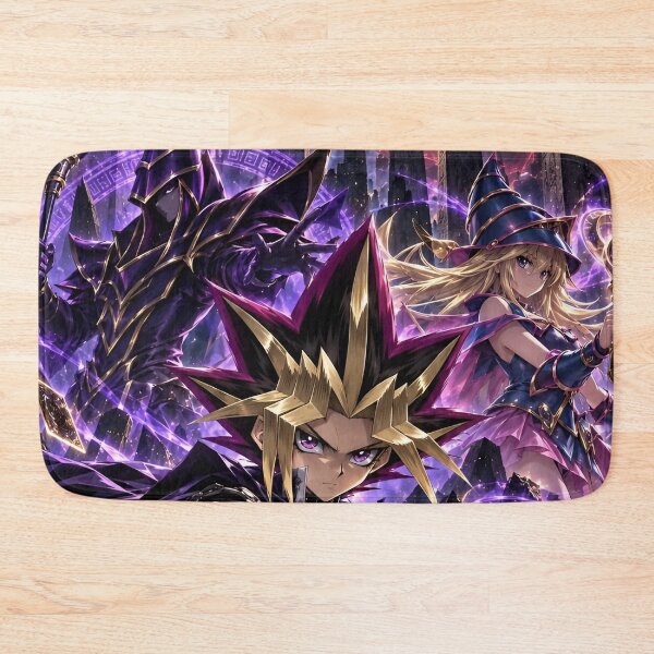 Item preview, Mystical Card Duelist – Spiky Hair Anime Warrior with Dark Magician & Dragon Fantasy designed and sold by Dyan4.