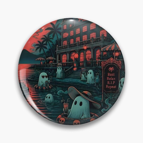 Item preview, Summerween Palace Hotel Nighttime-Rest, Relax, R.I.P, Repeat designed and sold by Shelley Loewnau-Jones Studio.