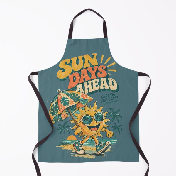 Item preview, Sun Days Ahead Funny Retro Sun Character Beach Design designed and sold by @SHINTOSARTSTORE.