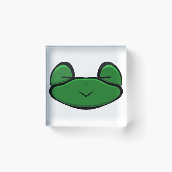 Item preview, Cute Sleepy Frog Face Green – Minimalist Kawaii Sticker Art designed and sold by davidmalec.