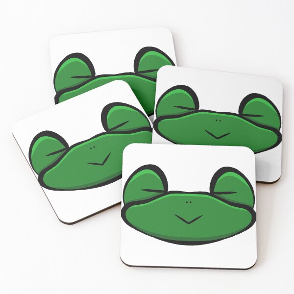 Item preview, Cute Sleepy Frog Face Green – Minimalist Kawaii Sticker Art designed and sold by davidmalec.