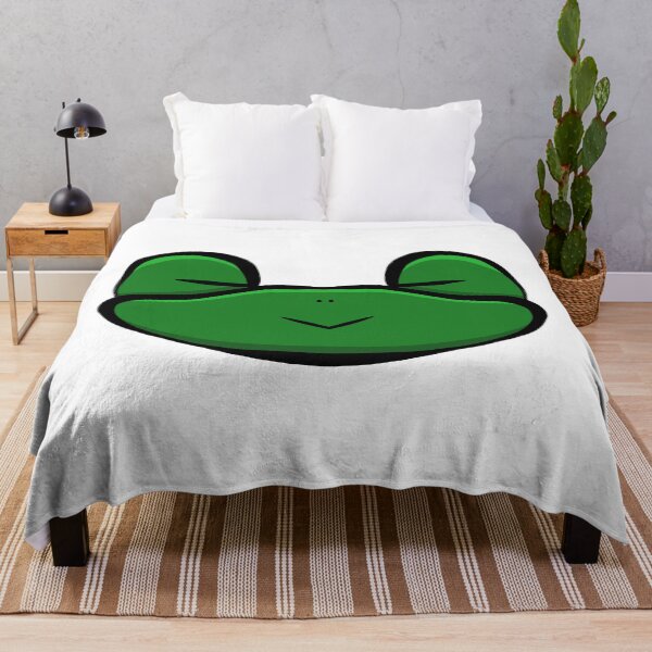 Item preview, Cute Sleepy Frog Face Green – Minimalist Kawaii Sticker Art designed and sold by davidmalec.